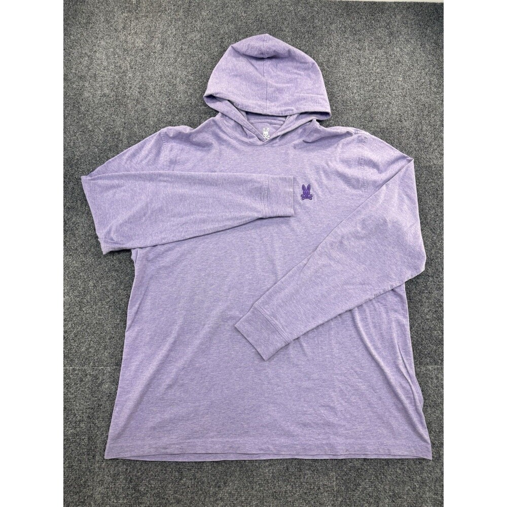 Psycho Bunny Hoodie Mens L Purple Logo Designer Streetwear Pullover